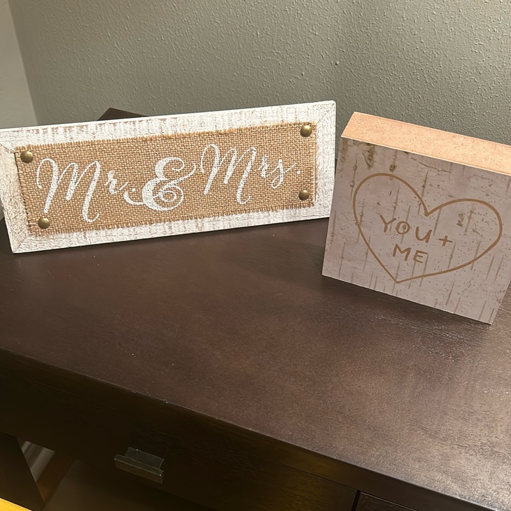 Wedding decor Rustic signs from Hobby Lobby